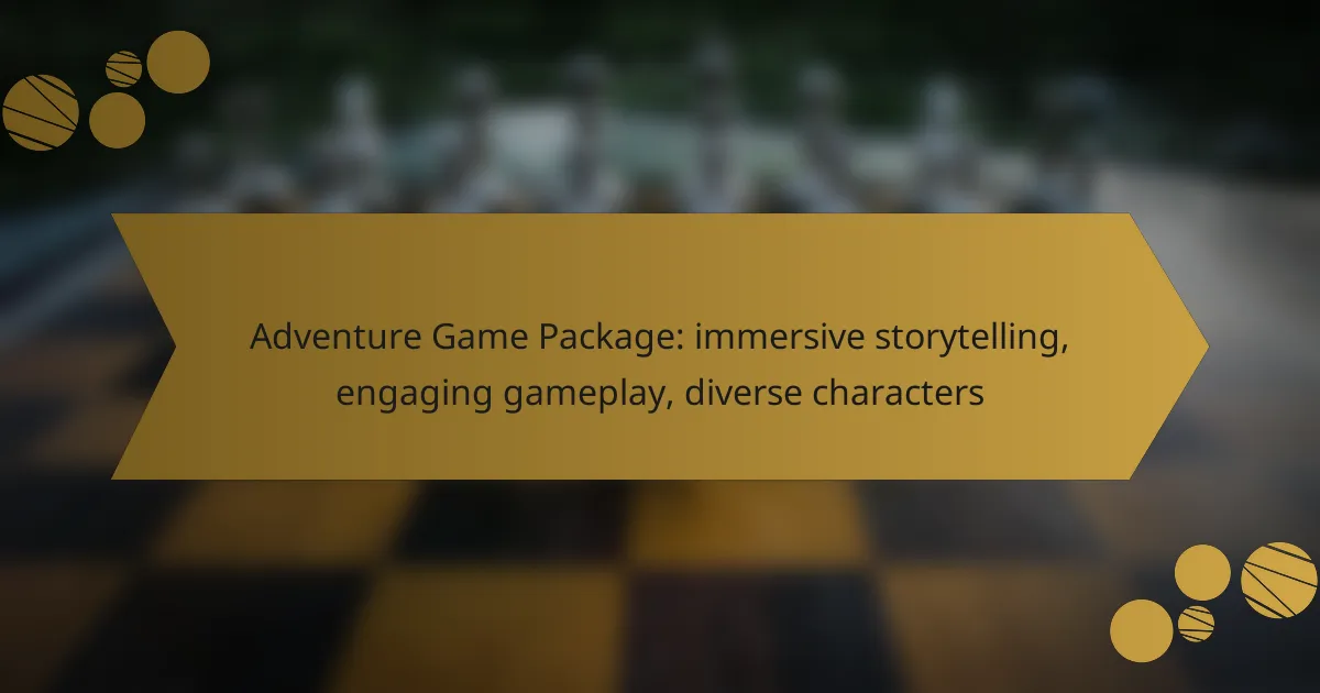 Adventure Game Package: immersive storytelling, engaging gameplay, diverse characters
