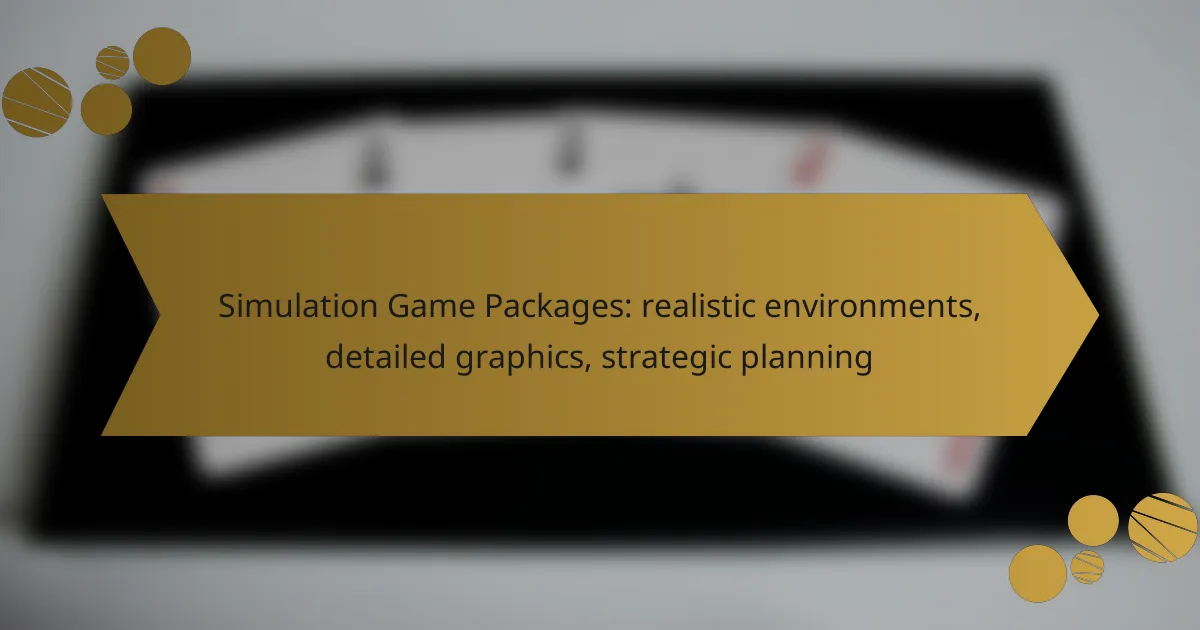 Simulation Game Packages: realistic environments, detailed graphics, strategic planning