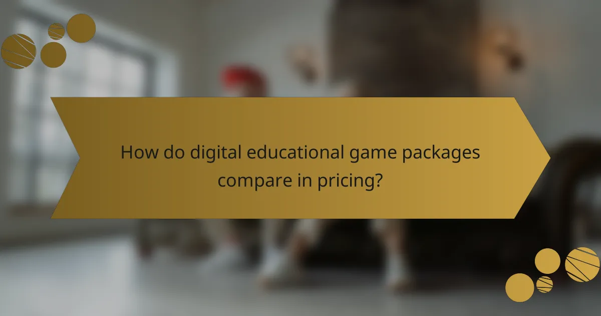 How do digital educational game packages compare in pricing?
