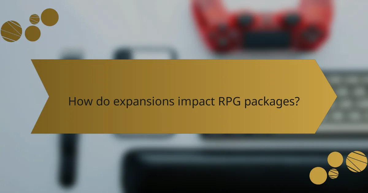 How do expansions impact RPG packages?