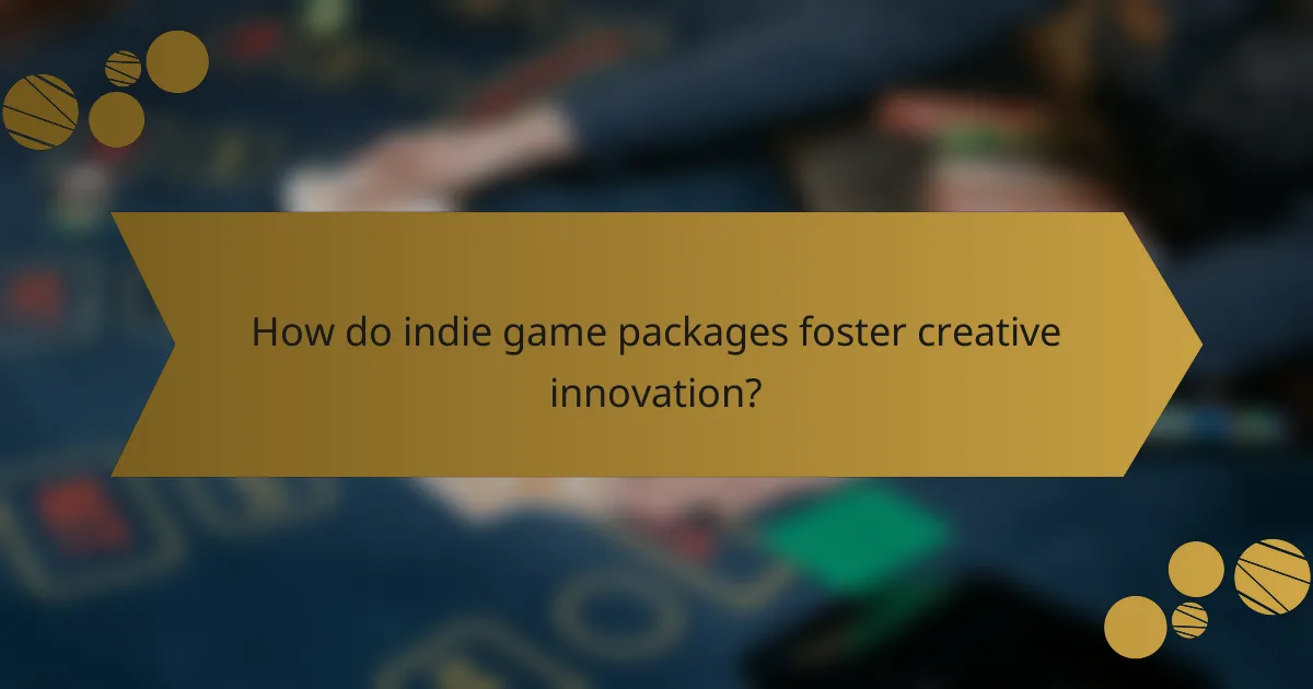 How do indie game packages foster creative innovation?