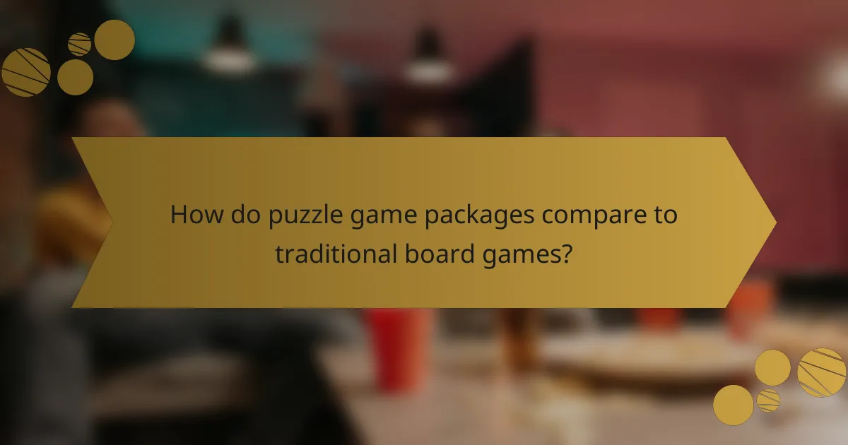 How do puzzle game packages compare to traditional board games?