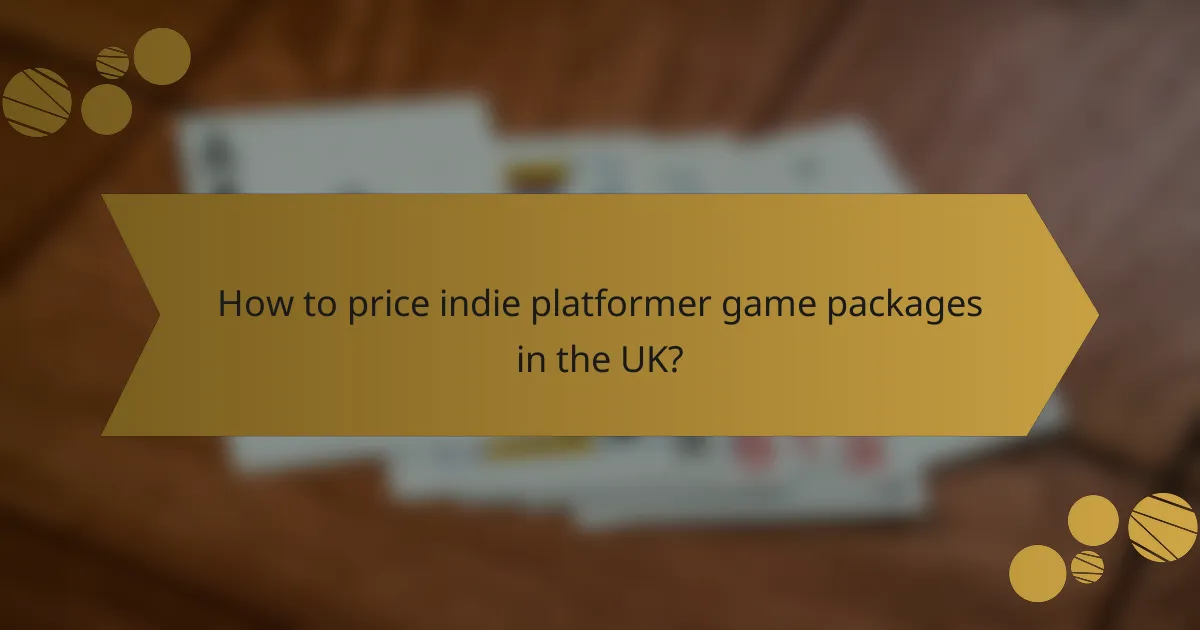 How to price indie platformer game packages in the UK?