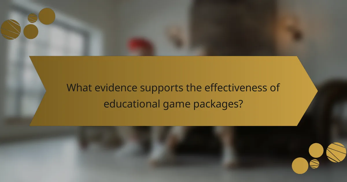 What evidence supports the effectiveness of educational game packages?