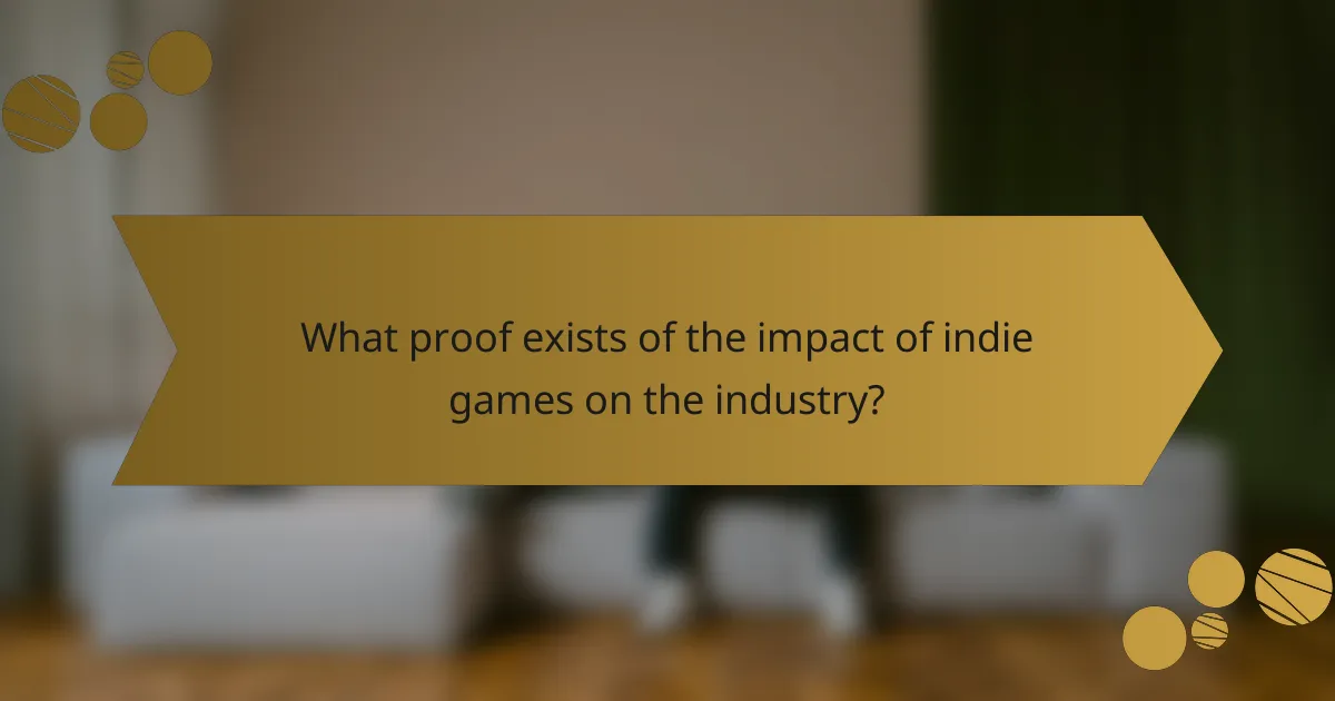 What proof exists of the impact of indie games on the industry?