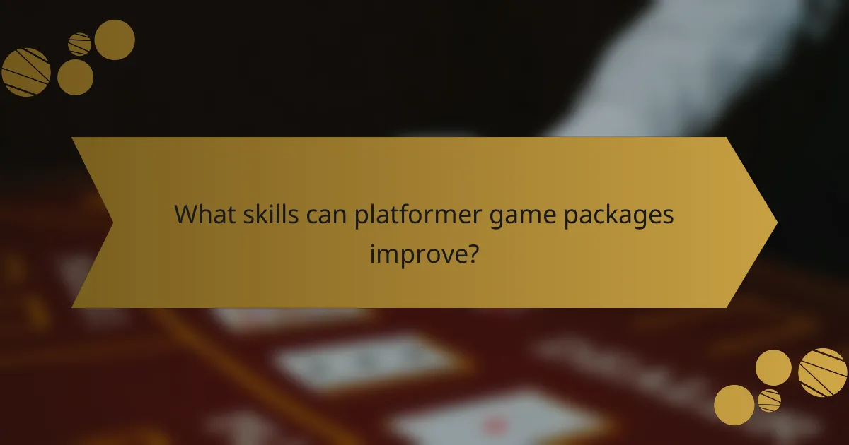 What skills can platformer game packages improve?